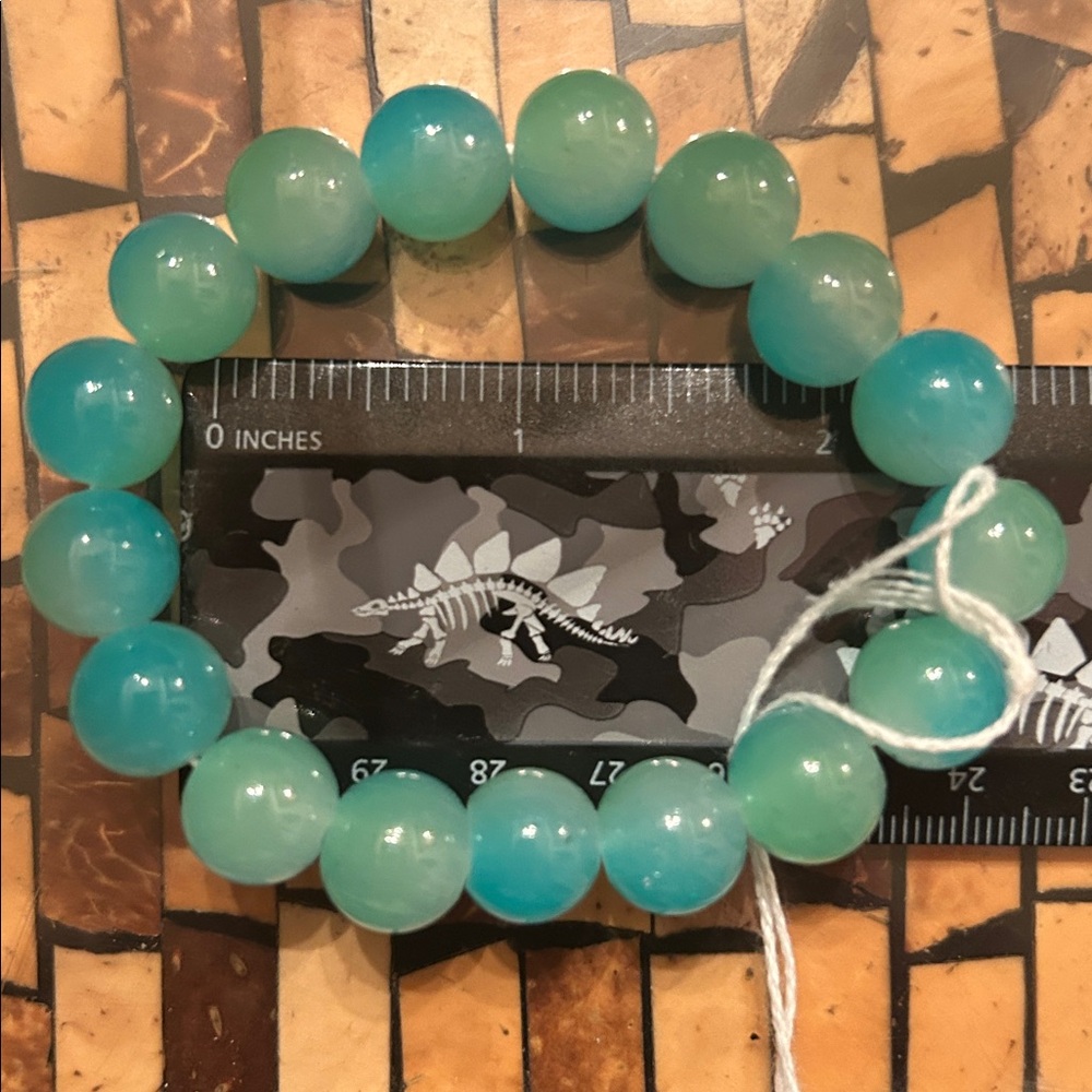 AGATE QUARTZ. AQUA Beaded Bracelet Gorgeous 12.3m AAA - Picture 5 of 5